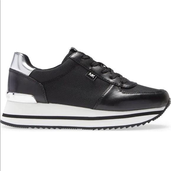 MICHAEL KORS MONIQUE TRAINER CANVAS Black Size:9 - Picture 3 of 7